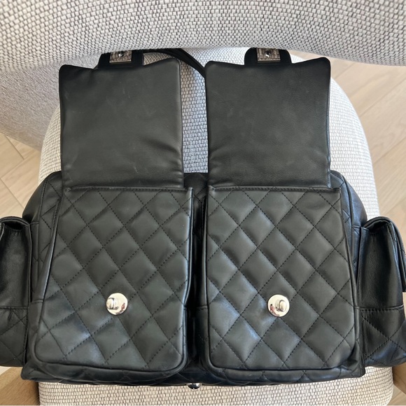 Calfskin Quilted Large Cambon Multipocket Reporter Black - Picture 10 of 16